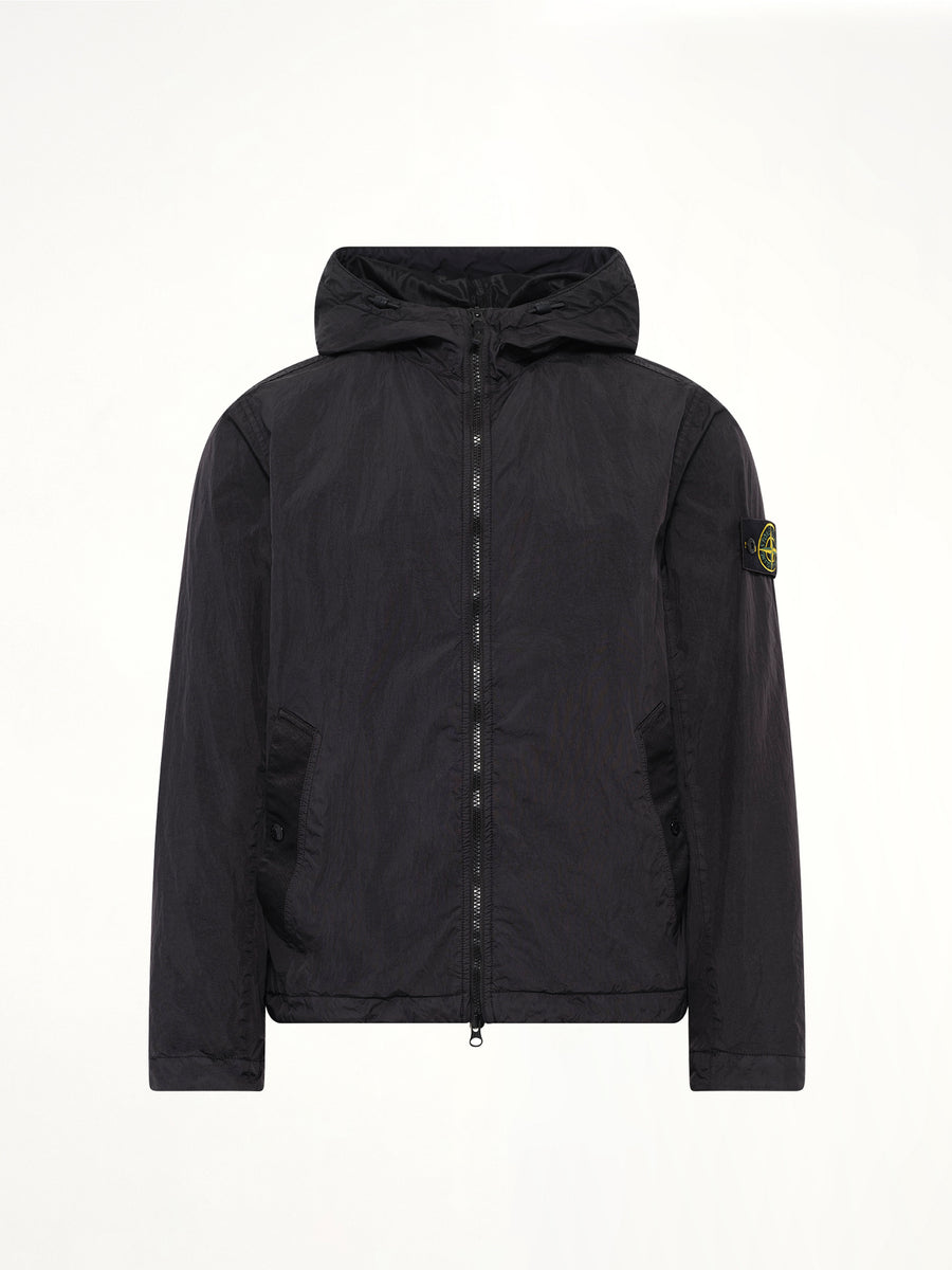 4100001 Crinkle Reps Hooded Jacket in Black
