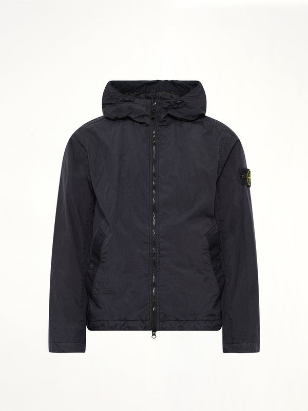 4100001 Crinkle Reps Hooded Jacket in Navy Blue