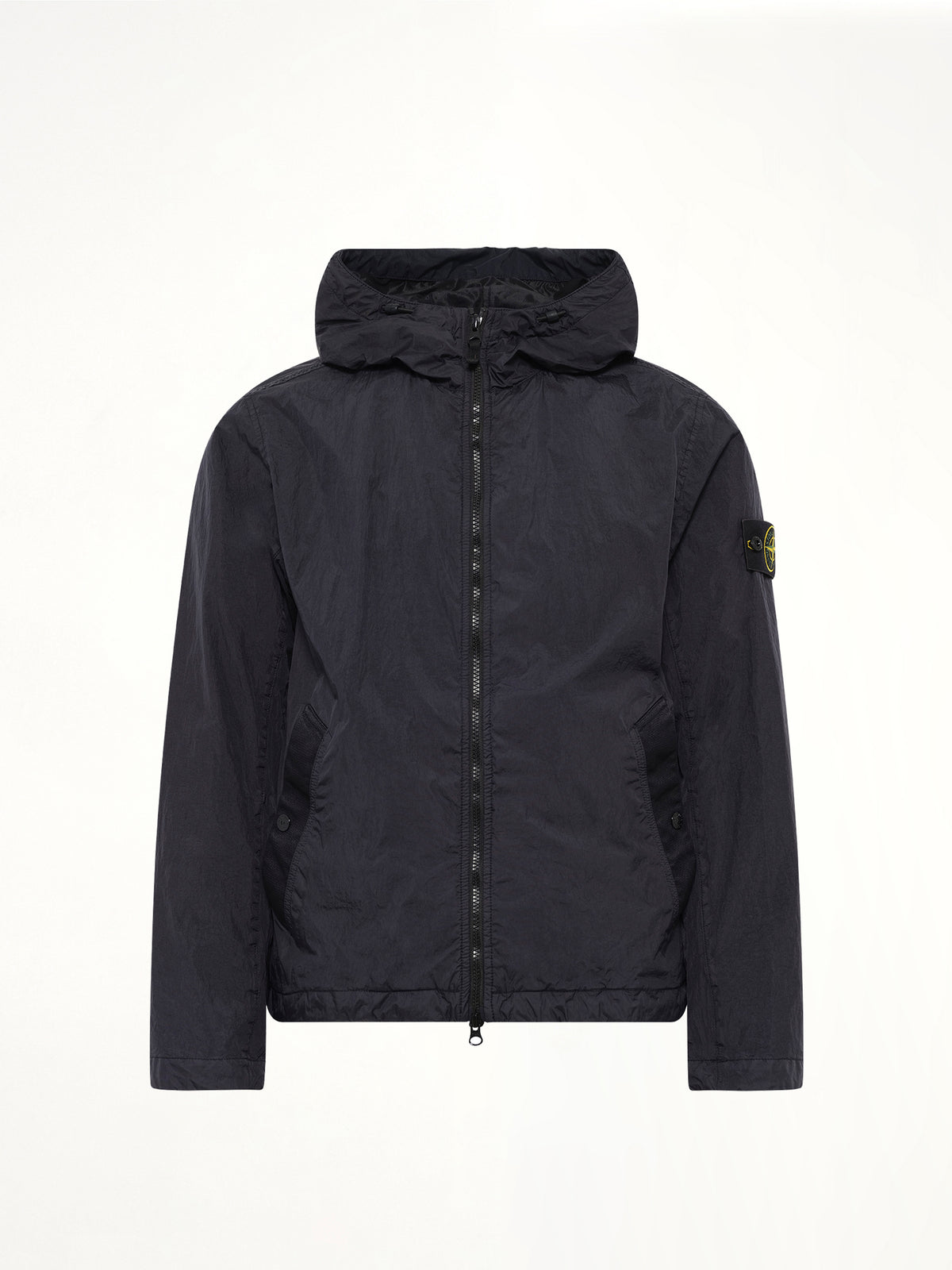 4100001 Crinkle Reps Hooded Jacket in Navy Blue