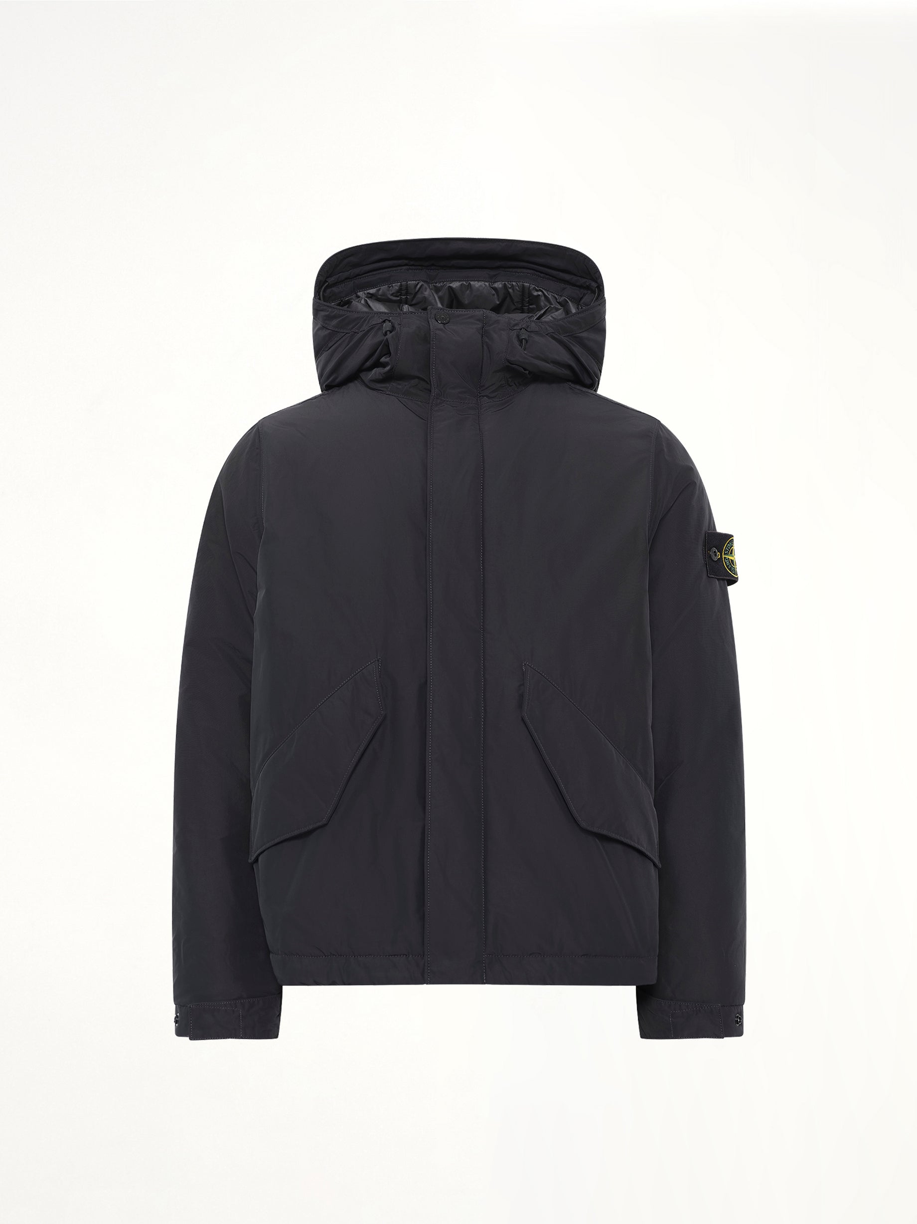 4100010 Nylon Short Parka in Black