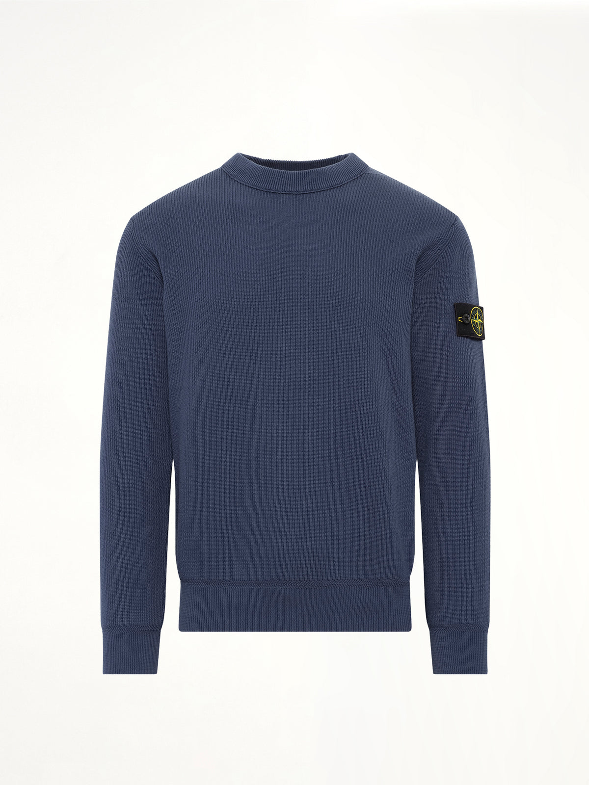 5100154 Ribbed Cotton Crewneck Sweater in Slate Blue