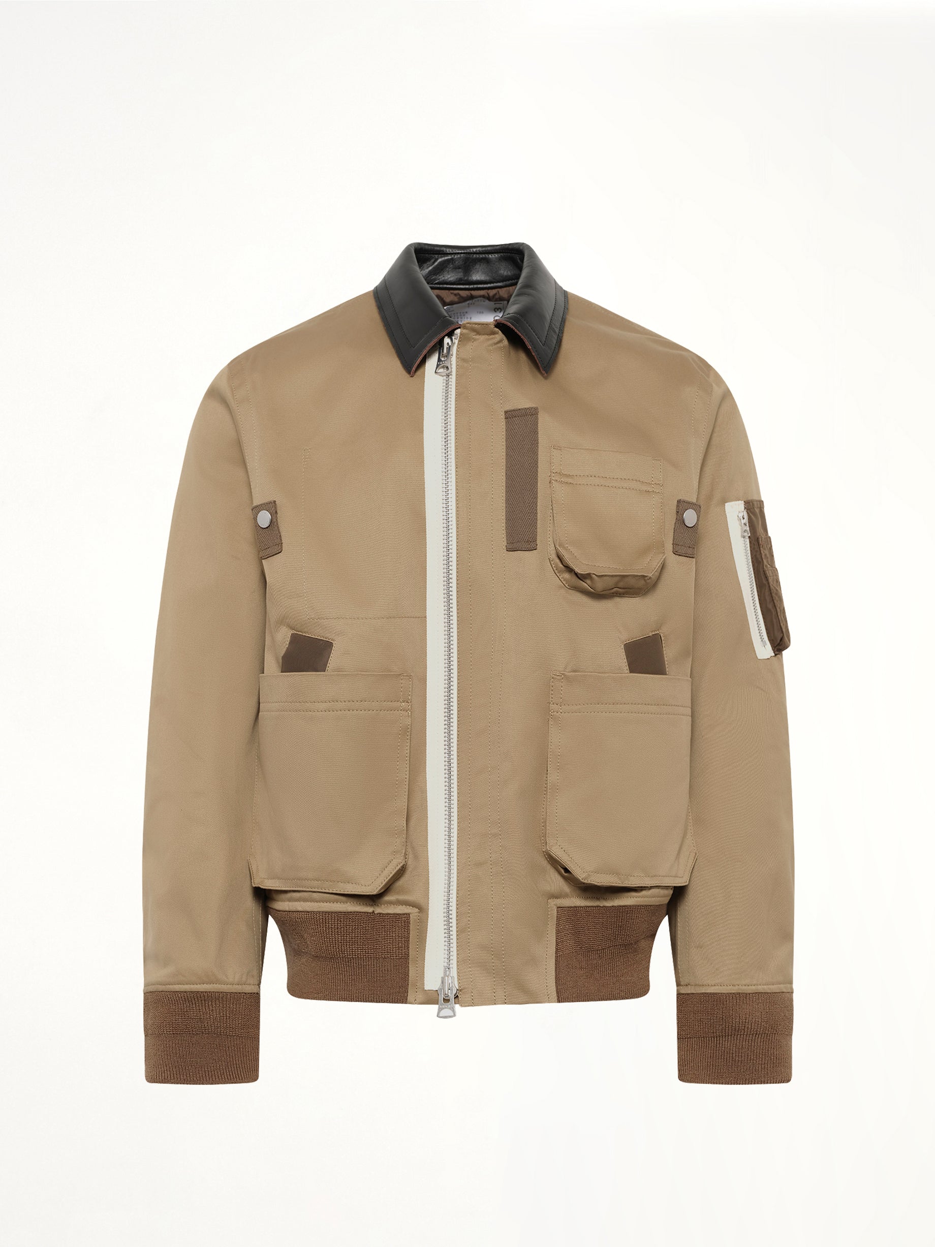Cotton Chino Blouson in Dark Beige