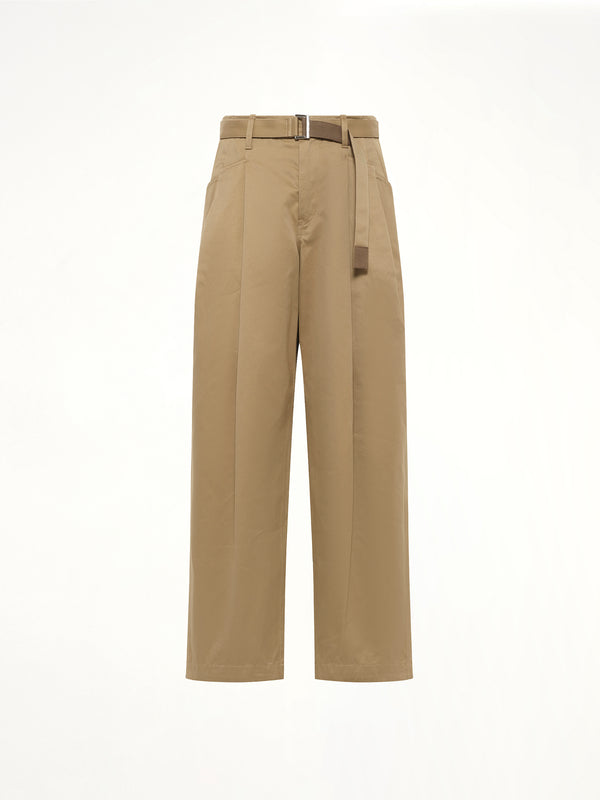 Cotton Chino Pants in Dark Beige