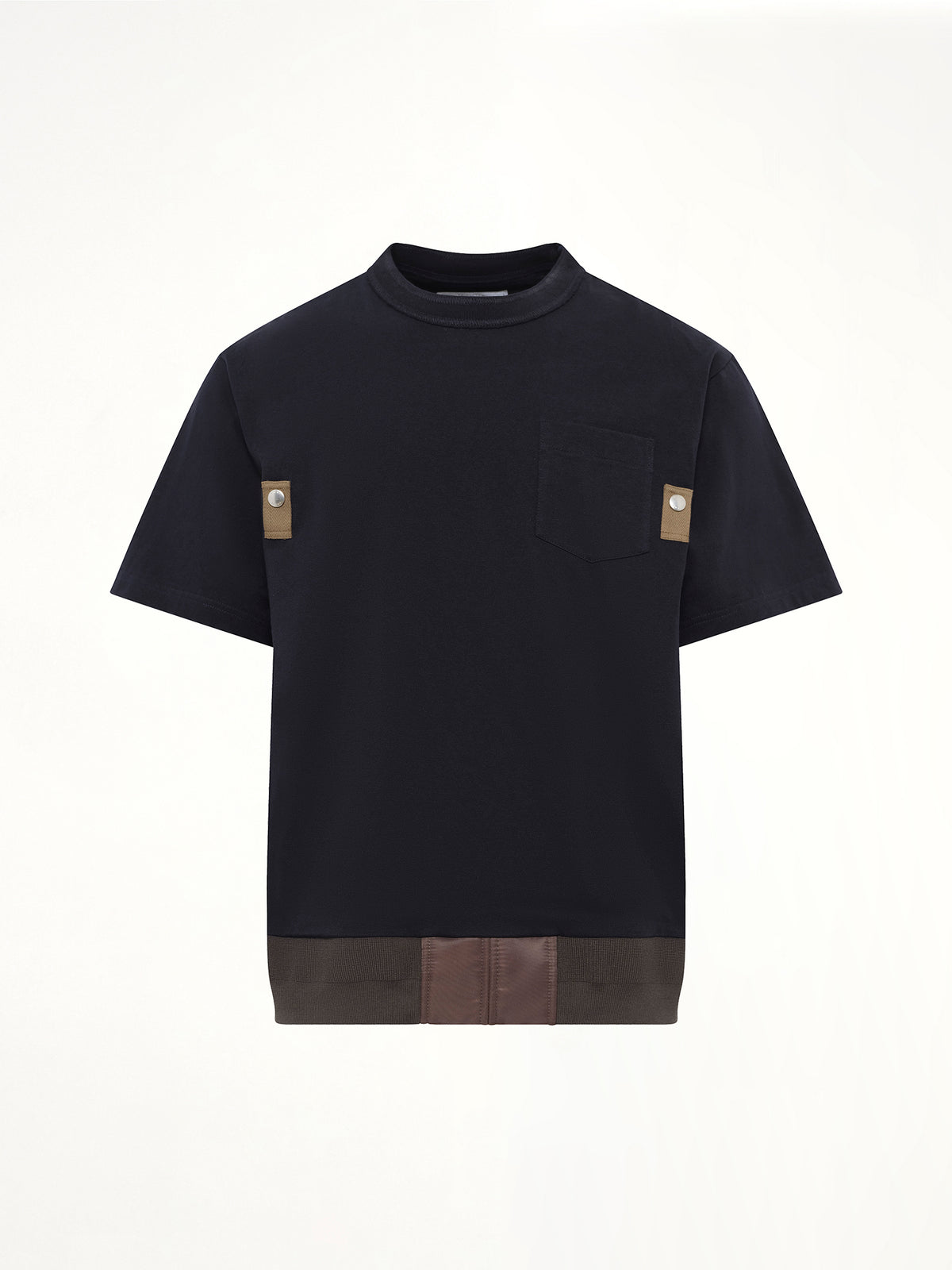 Cotton Jersey T-Shirt in Navy/Dark Khaki