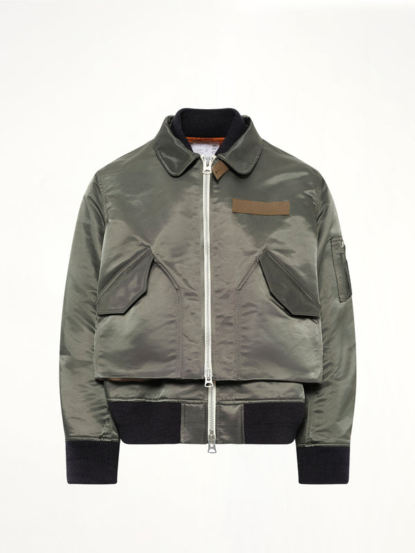 Cotton Nylon Twill Blouson in Dark Khaki