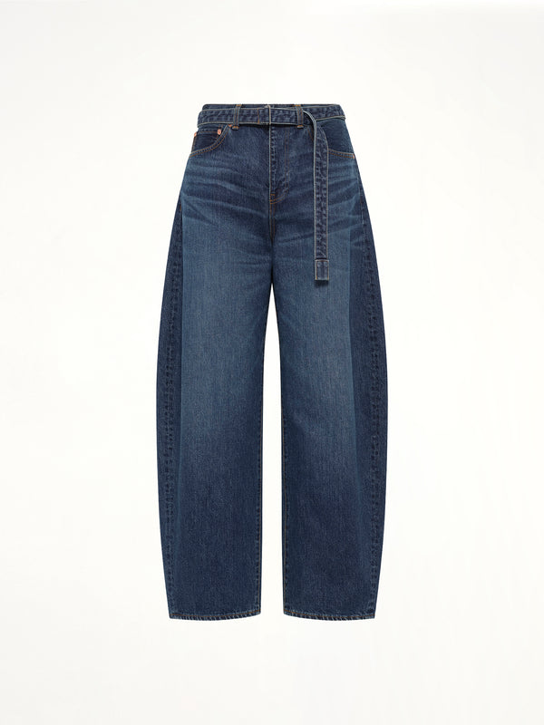 Barrel Denim Pants in Blue