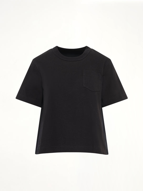 Denim x Cotton Jersey T-Shirt in Black