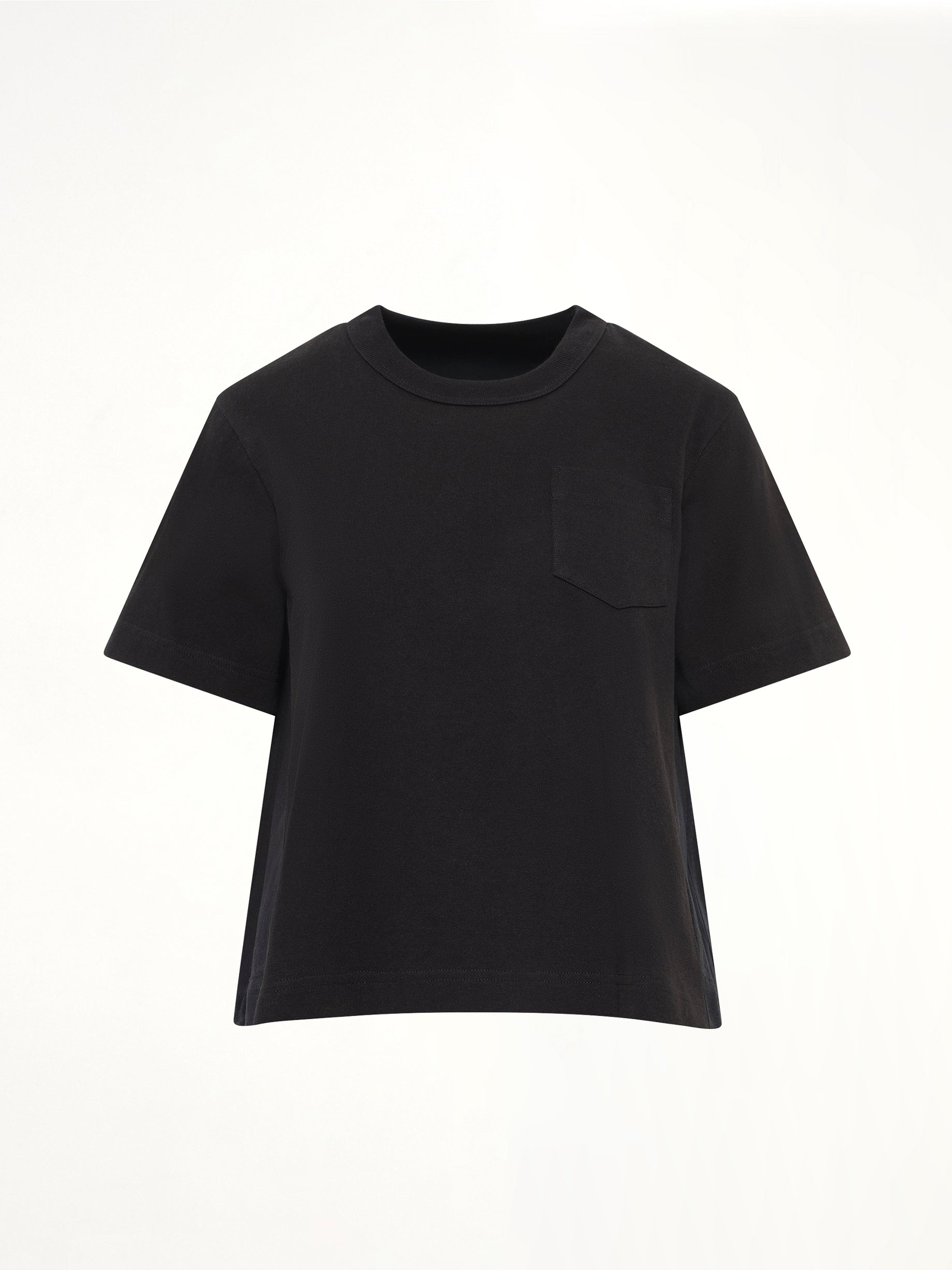 Denim x Cotton Jersey T-Shirt in Black