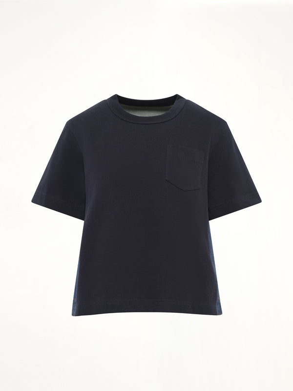 Denim x Cotton Jersey T-Shirt in Navy/Blue
