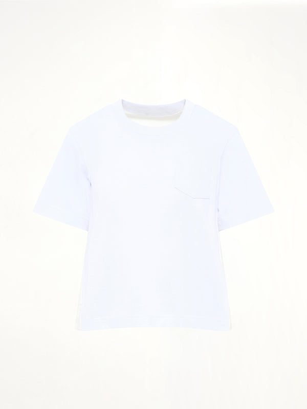 Denim x Cotton Jersey T-Shirt in White/Off White