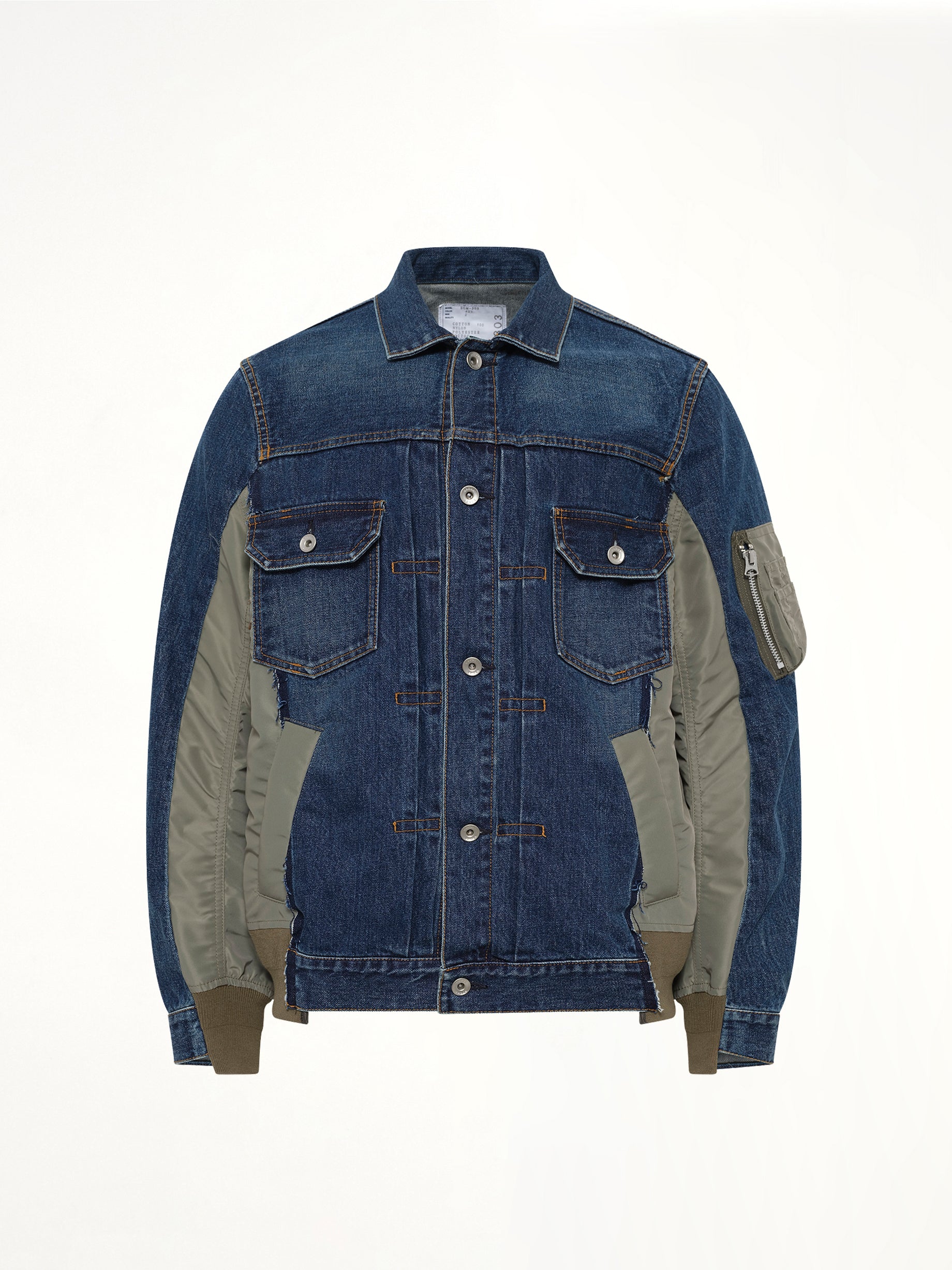 Denim x Nylon Twill Jacket in Blue