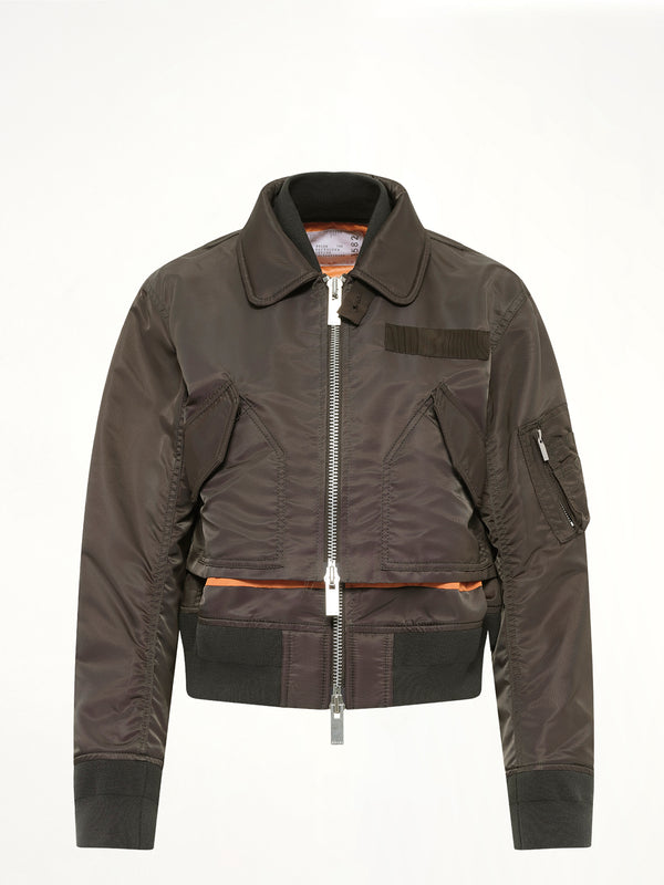 Nylon Twill Blouson in Dark Khaki