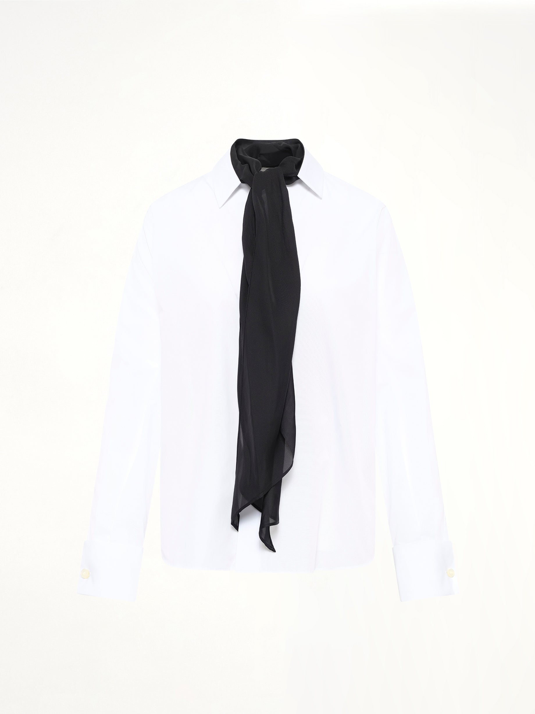 Poplin Shirt with Tie in Off White