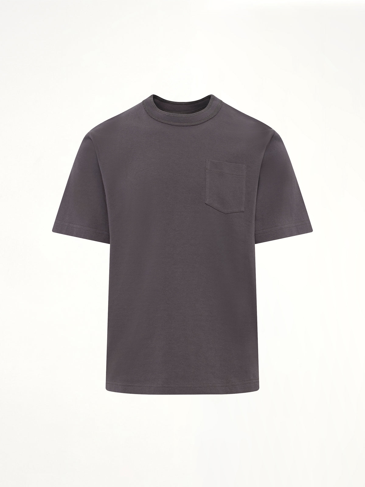 Side Zip Cotton T-Shirt in Charcoal Gray