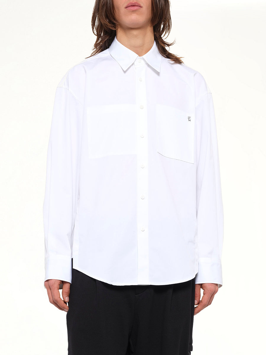 2 Pocket LS Shirt in White