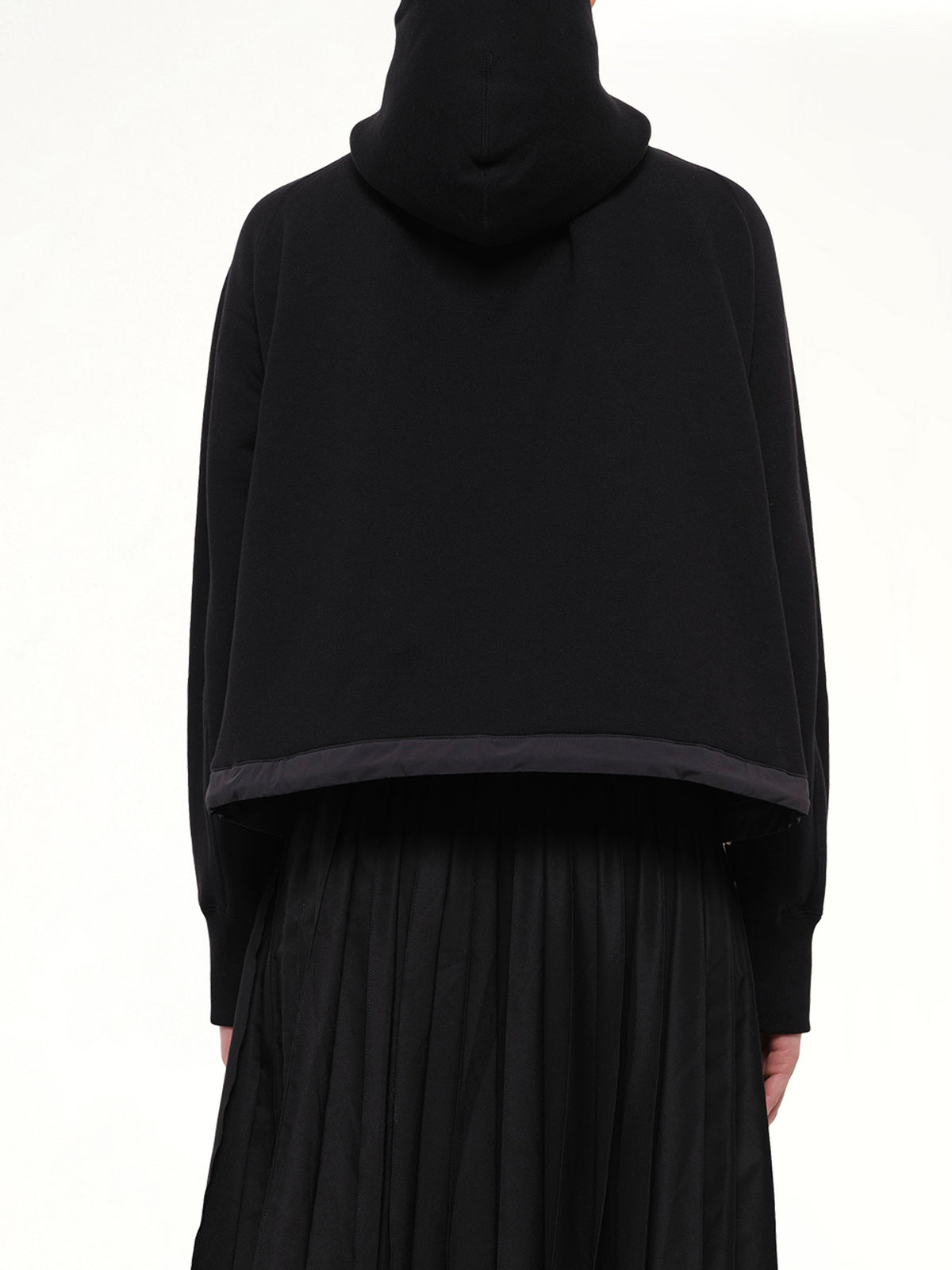 Cotton Jersey Zip Hoodie in Black