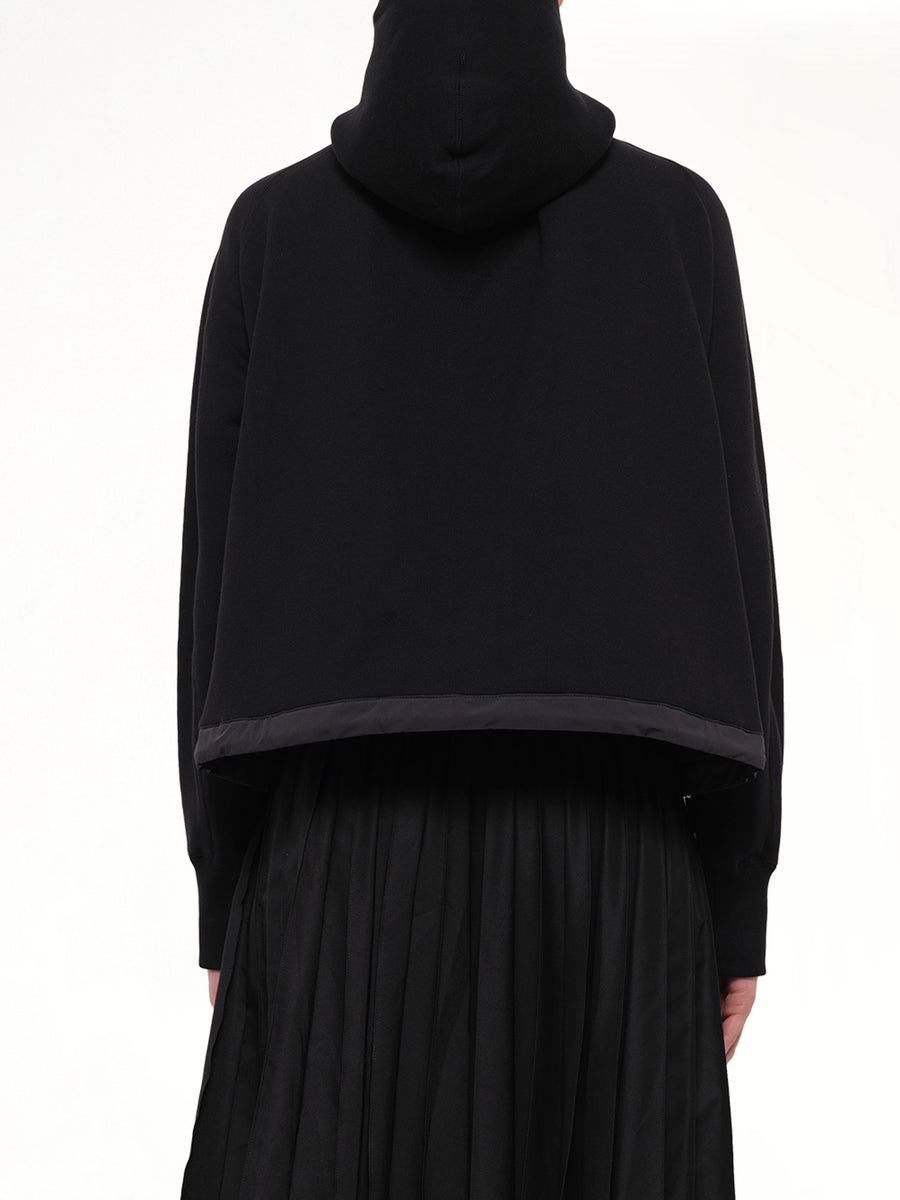 Cotton Jersey Zip Hoodie in Black