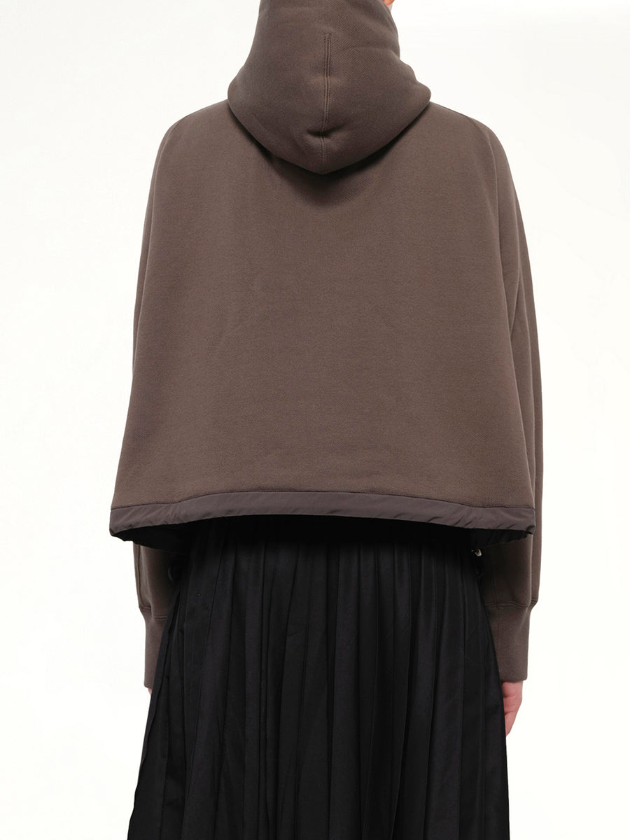 Cotton Jersey Zip Hoodie in Khaki