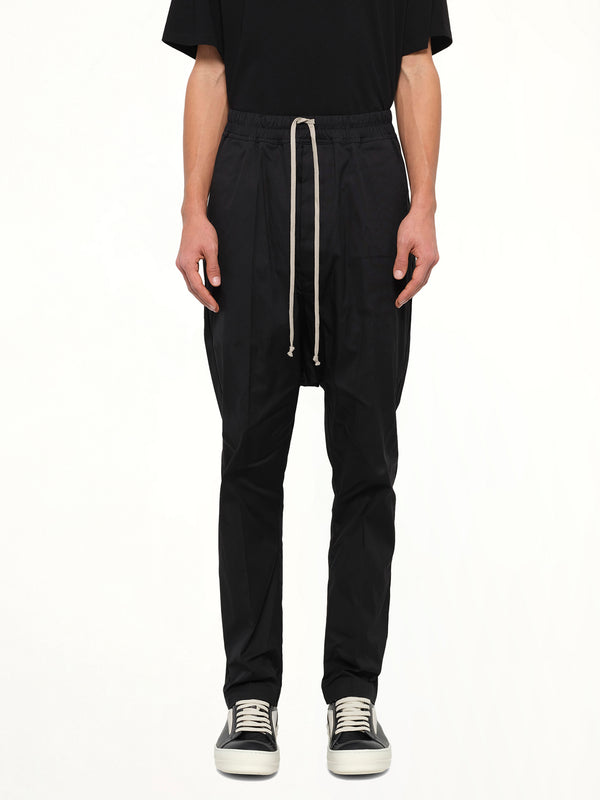 Cotton Poplin Drawstring Long in Black