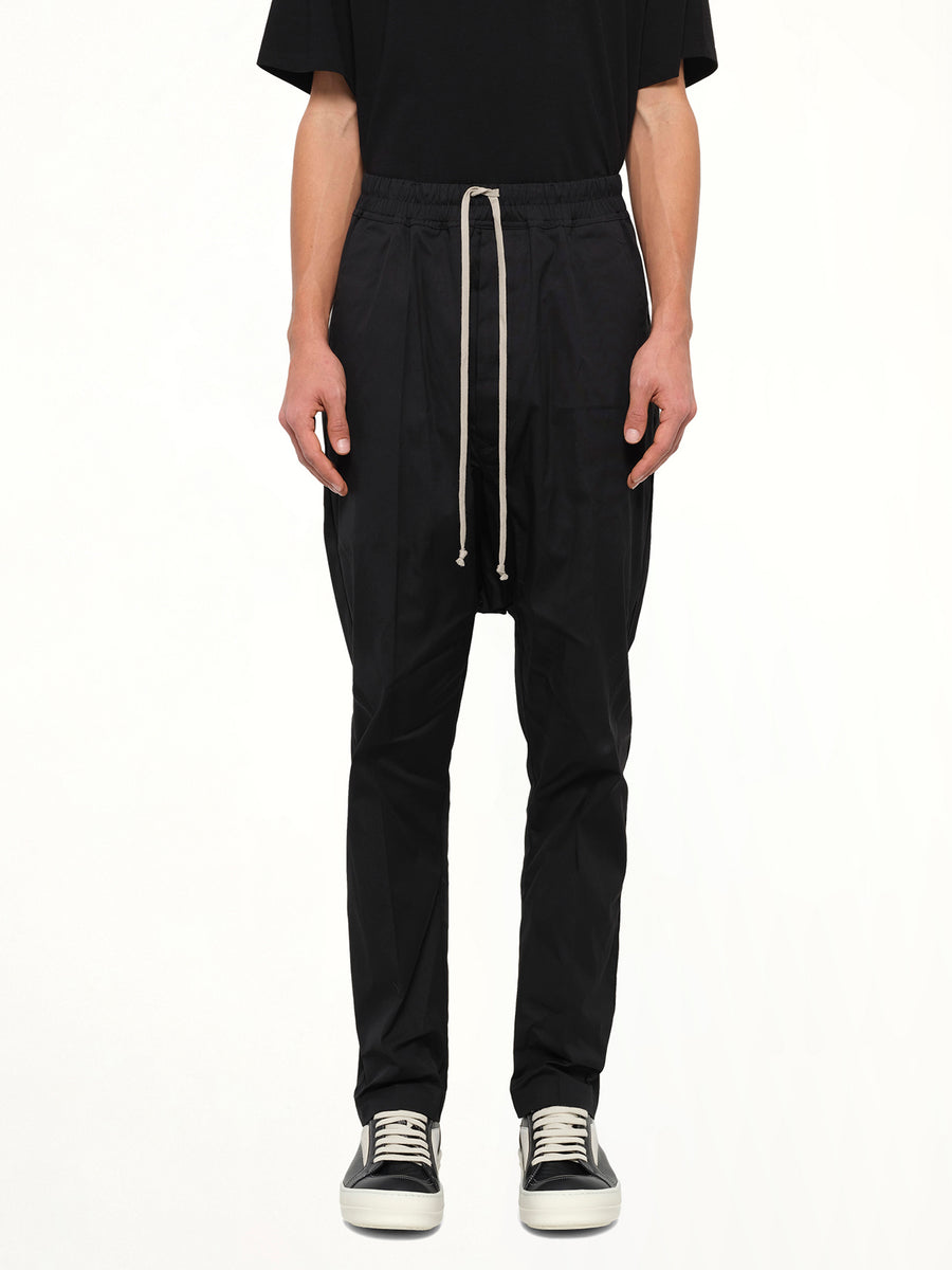 Cotton Poplin Drawstring Long in Black
