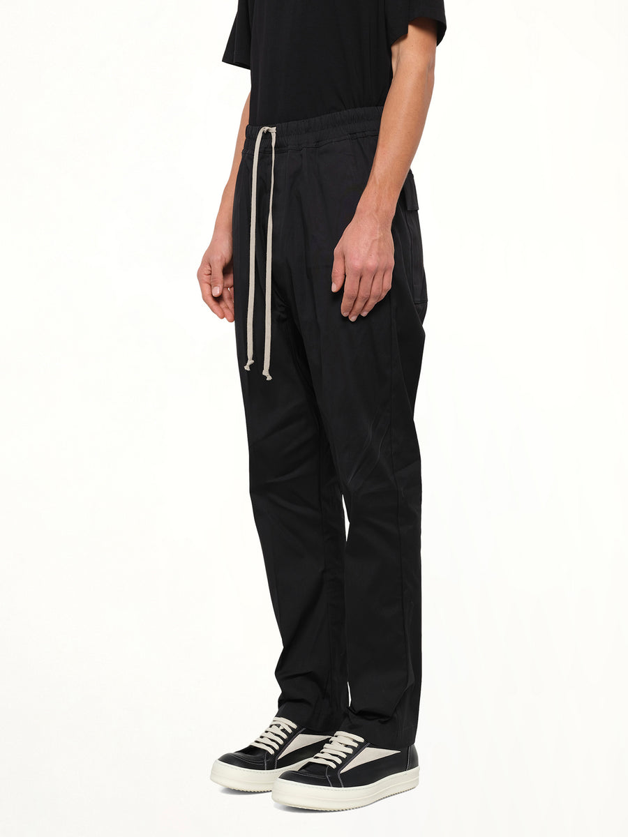 Cotton Poplin Drawstring Long in Black