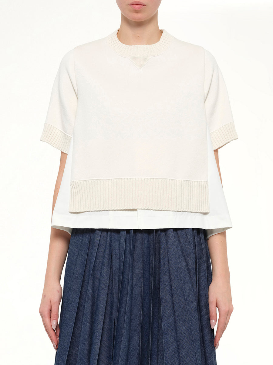 Cotton Weather x Cotton Cashmere Knit Sweater in Off White