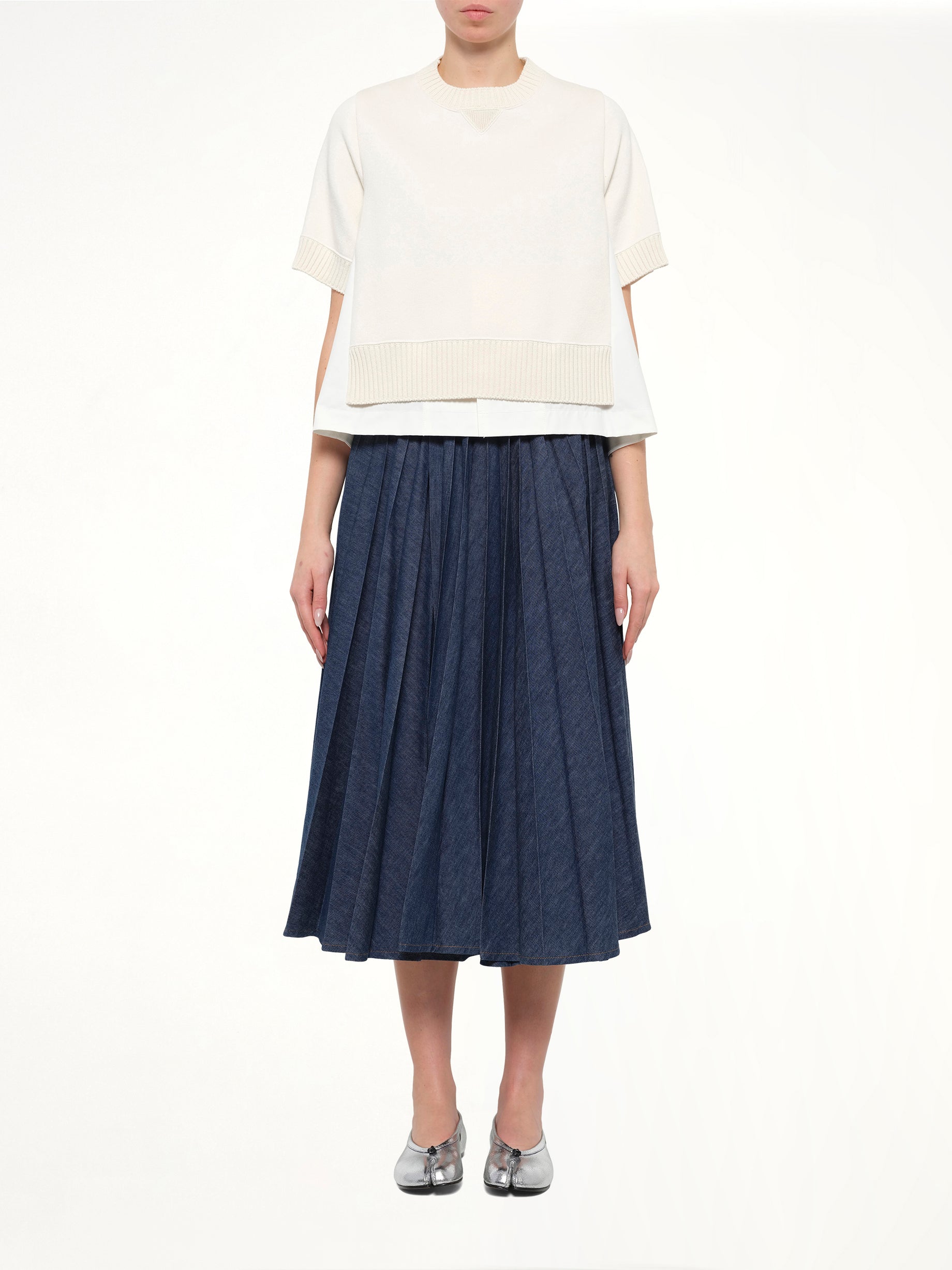 Cotton Weather x Cotton Cashmere Knit Sweater in Off White