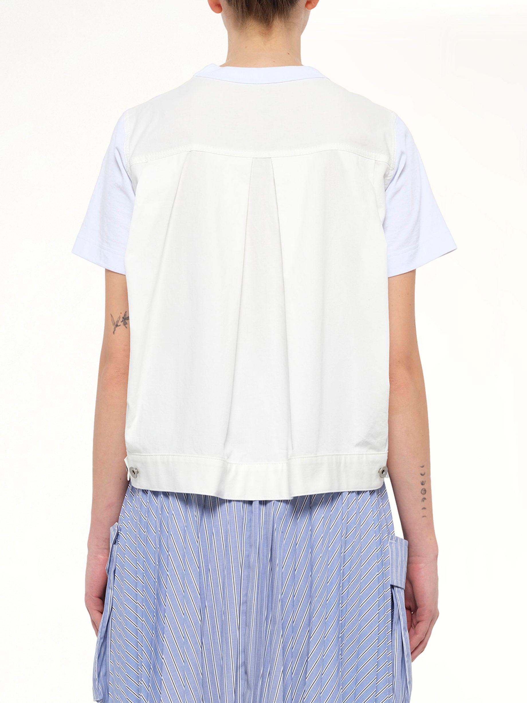Denim x Cotton Jersey T-Shirt in White/Off White