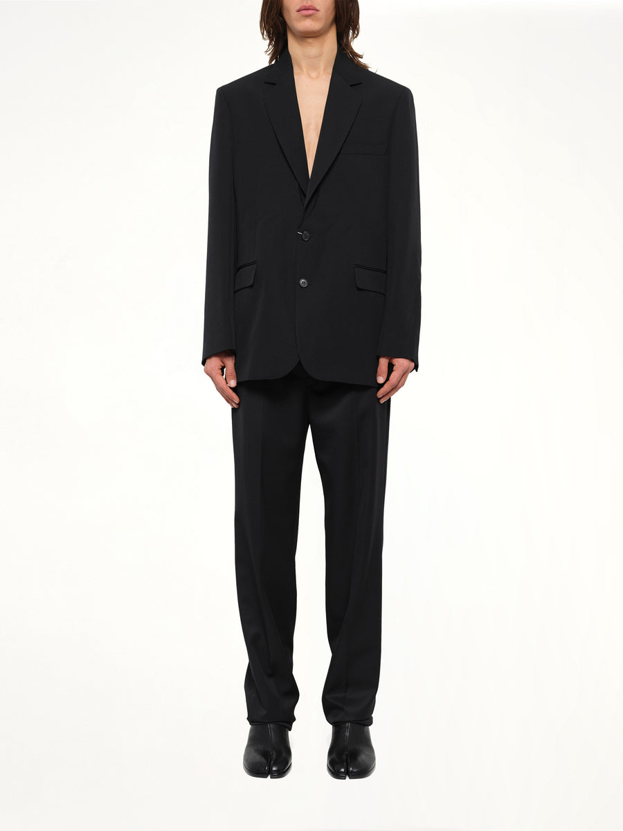 Foldable Collar Blazer in Black