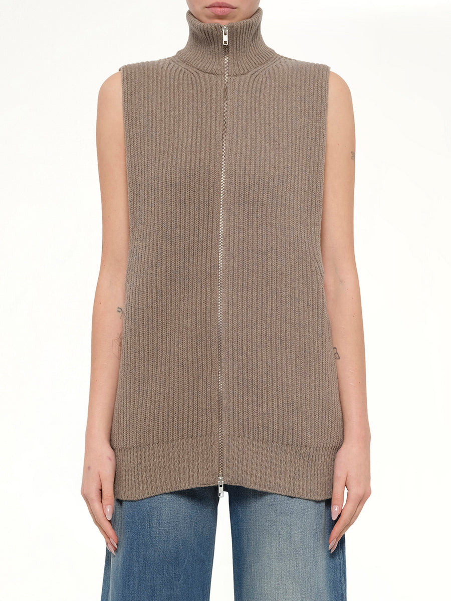 Gilet in Beige Melange