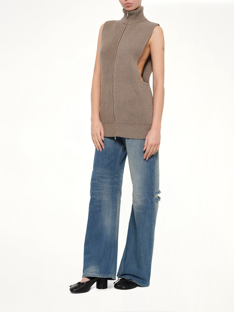 Gilet in Beige Melange