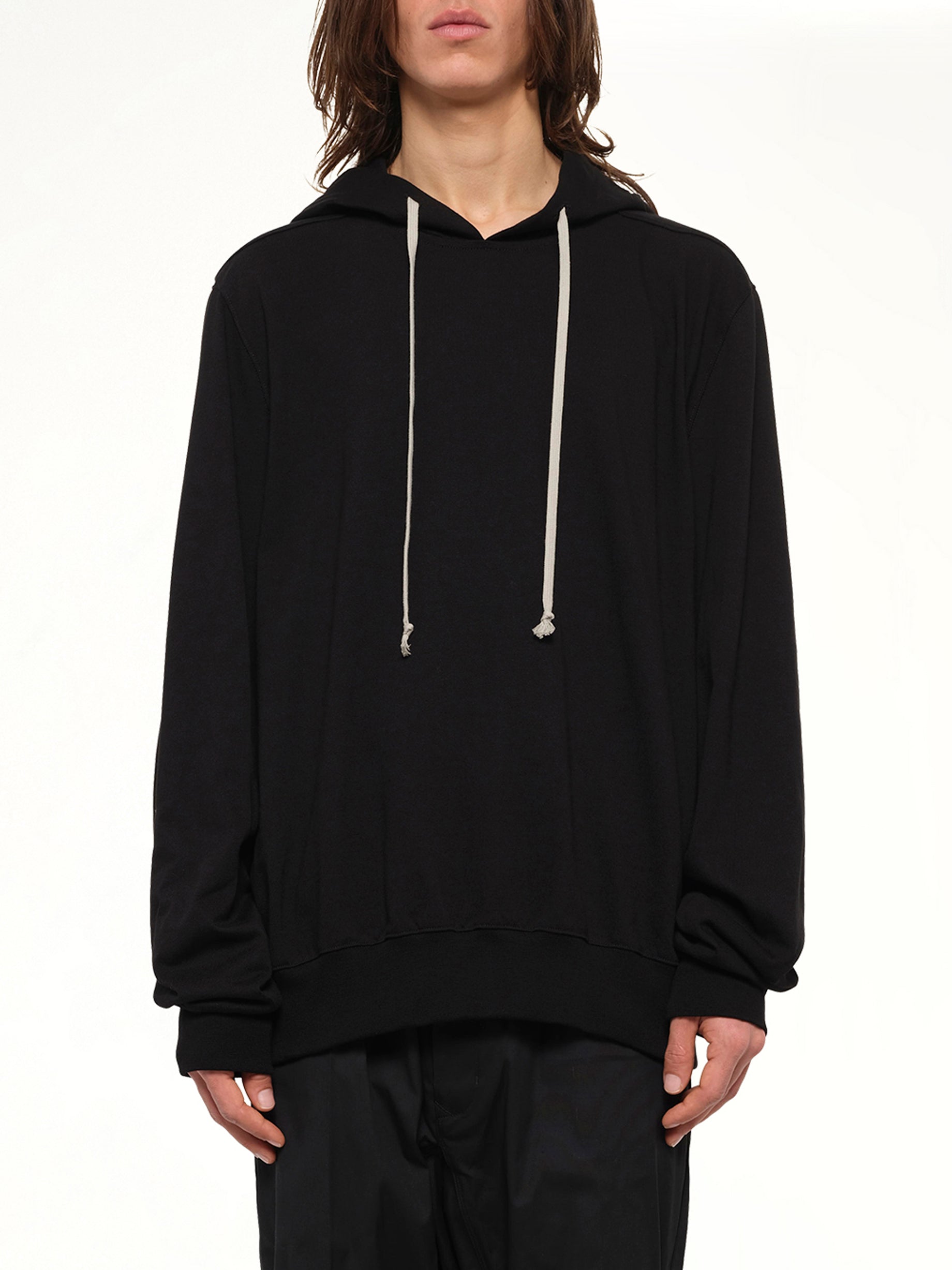 Heavy Jersey Hoodie in Black