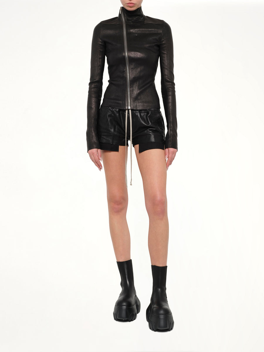 Leather Gary Jacket in Black