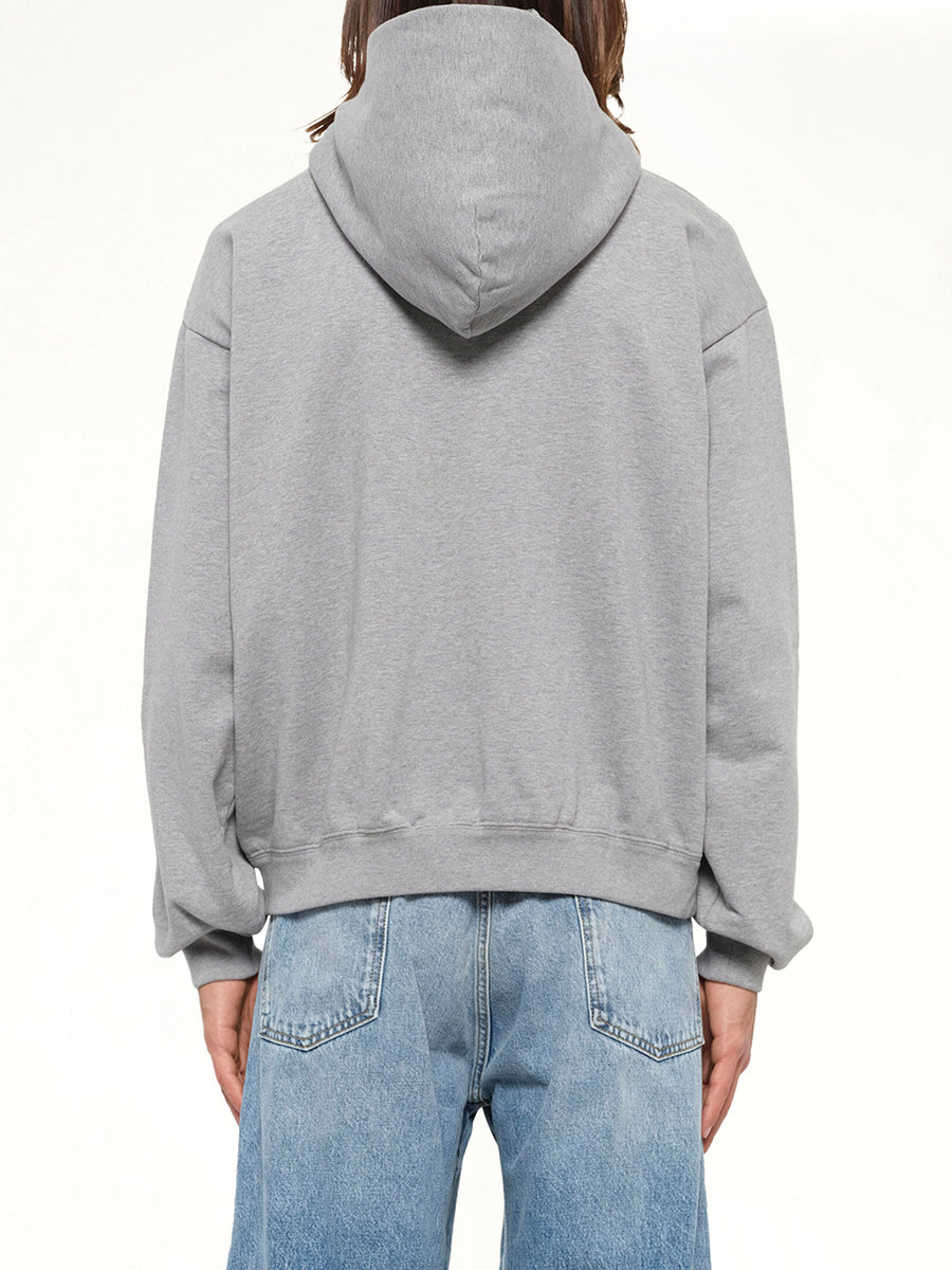 Logo Zip Hoodie in Grey Melange