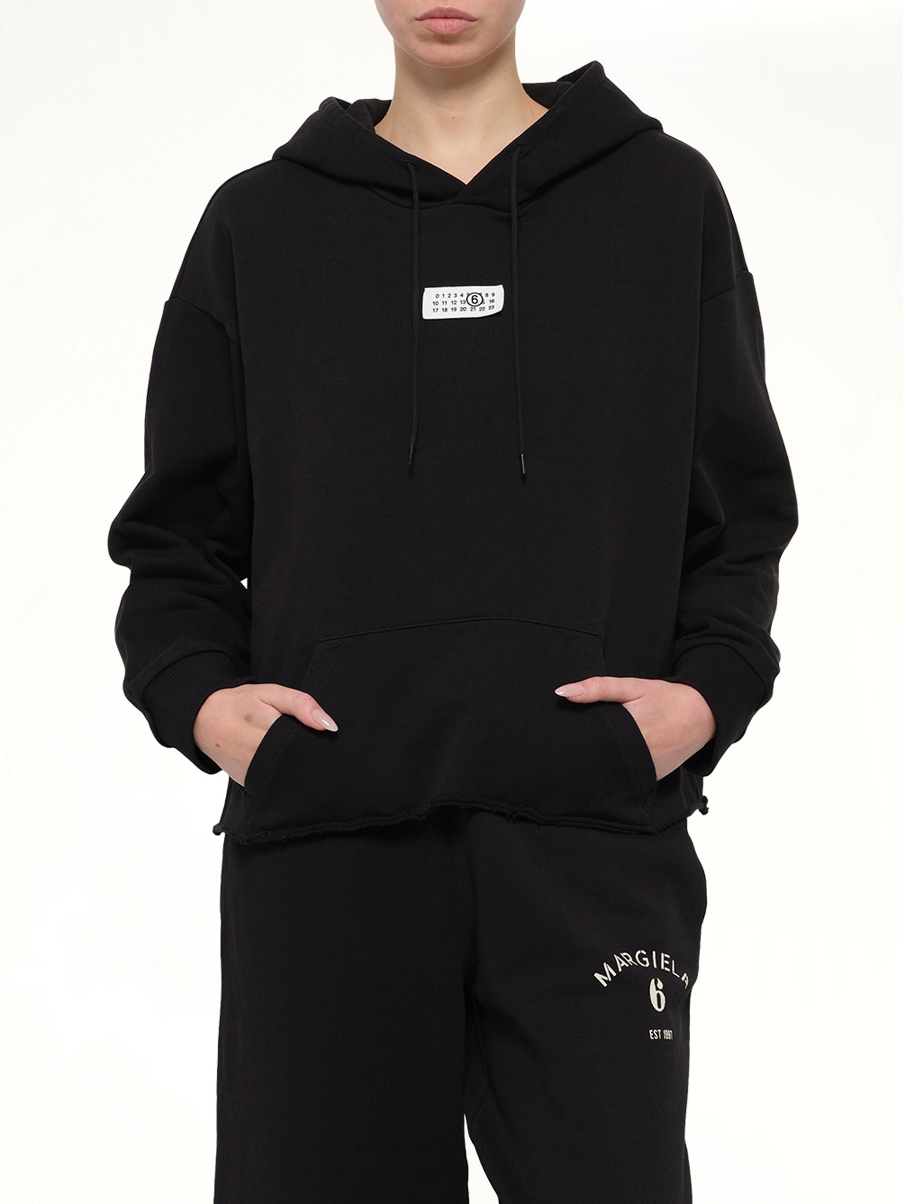 MM6 Patch Hoodie in Black