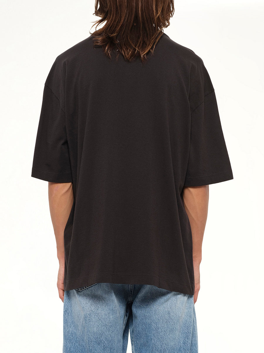 Memory of Logo Oversized T-Shirt in Washed Black