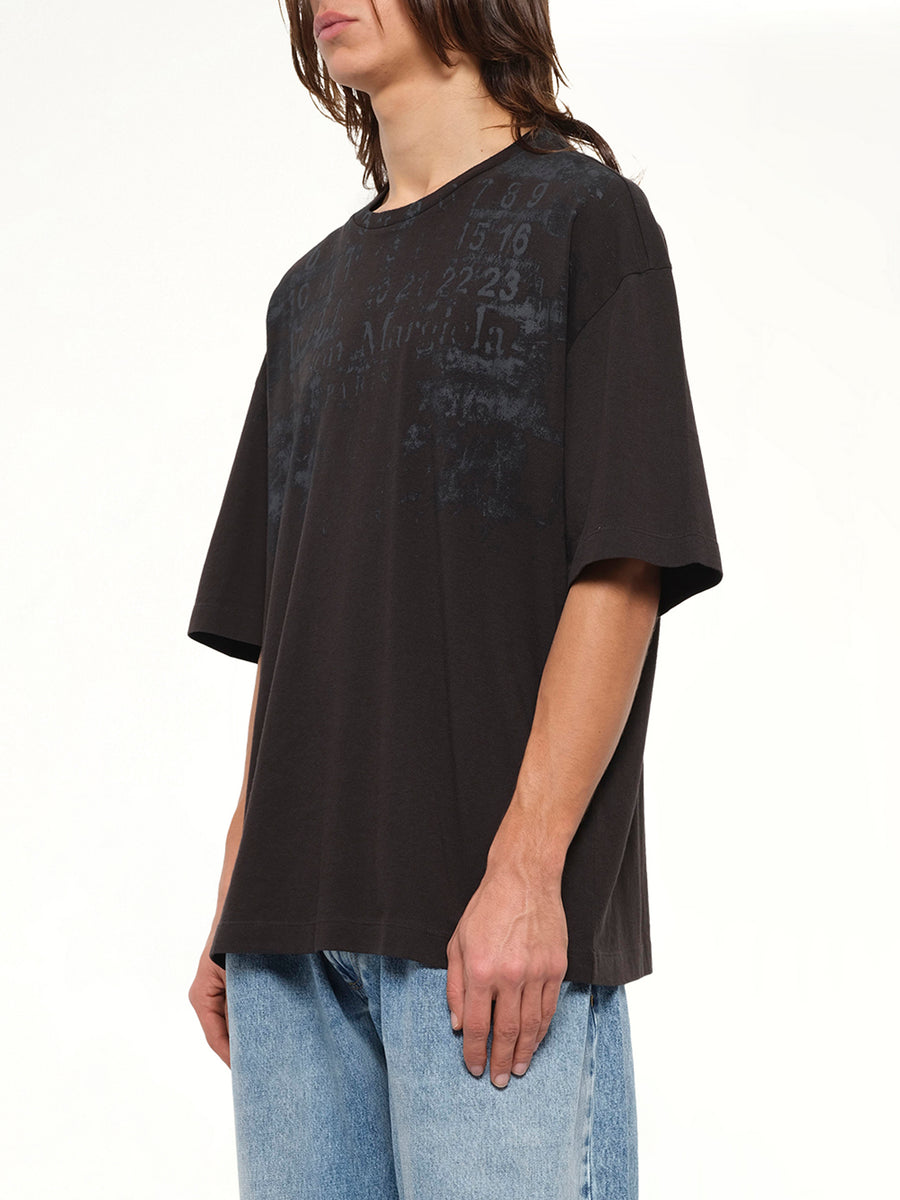 Memory of Logo Oversized T-Shirt in Washed Black