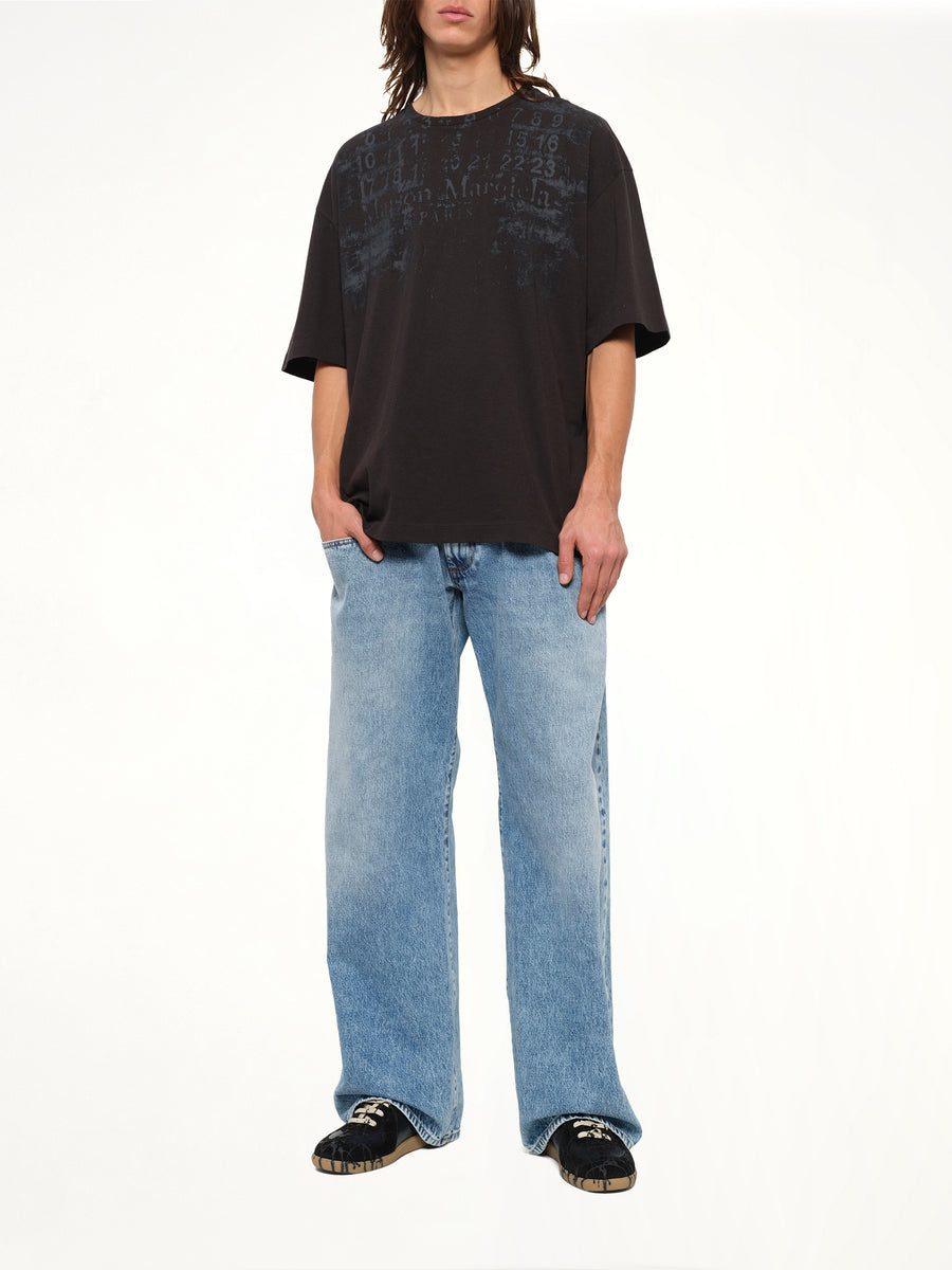 Memory of Logo Oversized T-Shirt in Washed Black