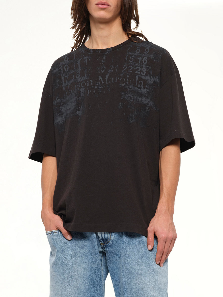 Memory of Logo Oversized T-Shirt in Washed Black