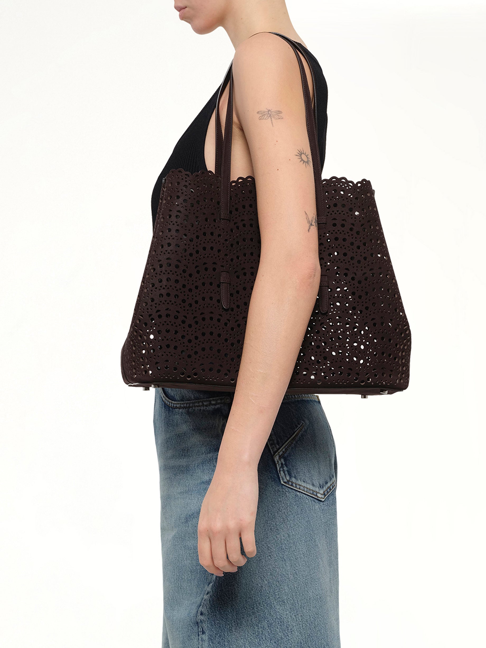 Mina 37 Tote Bag in Brun Fume