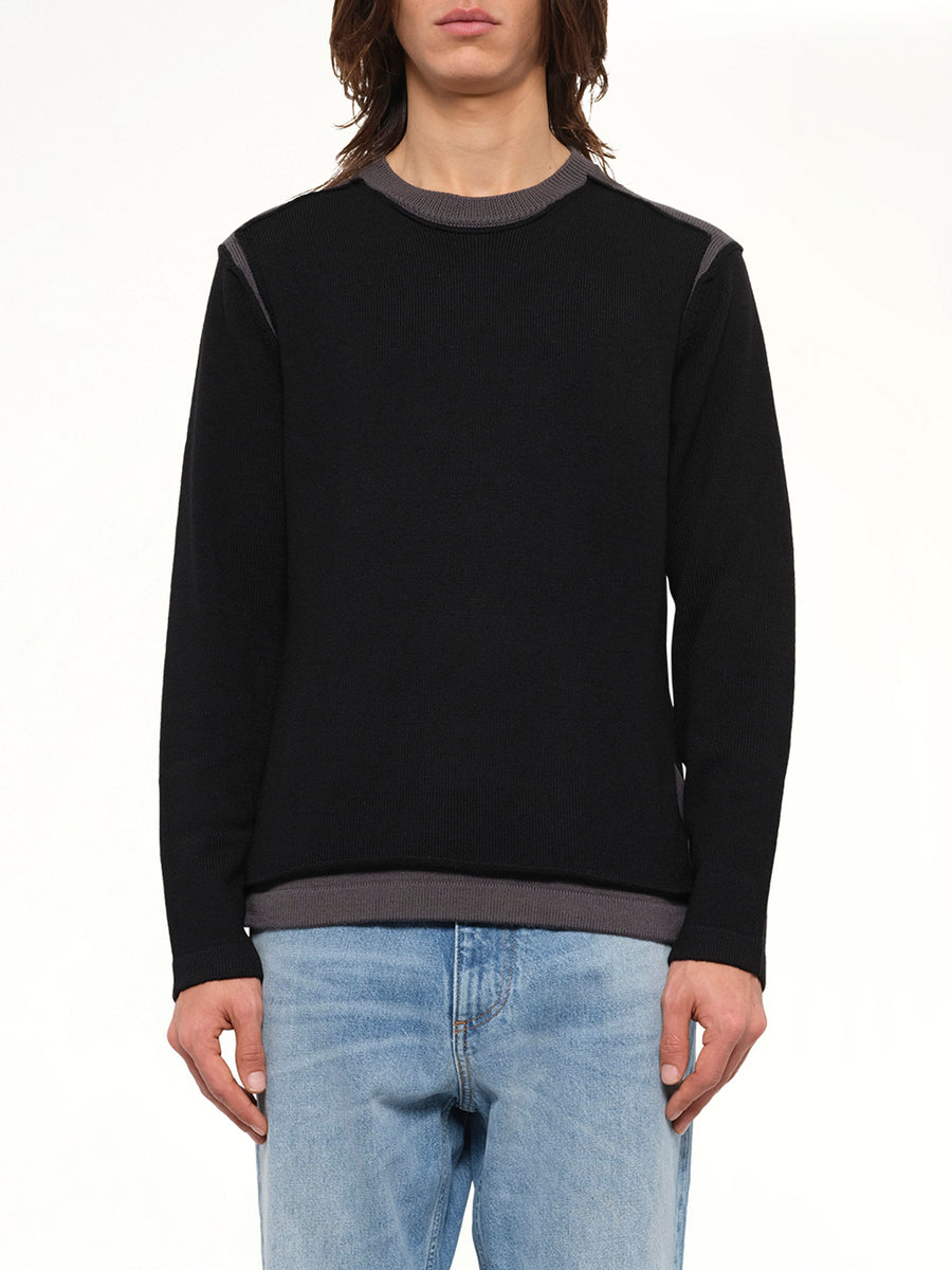 Moved Pattern Gauge 7 Knit in Black/Dark Grey