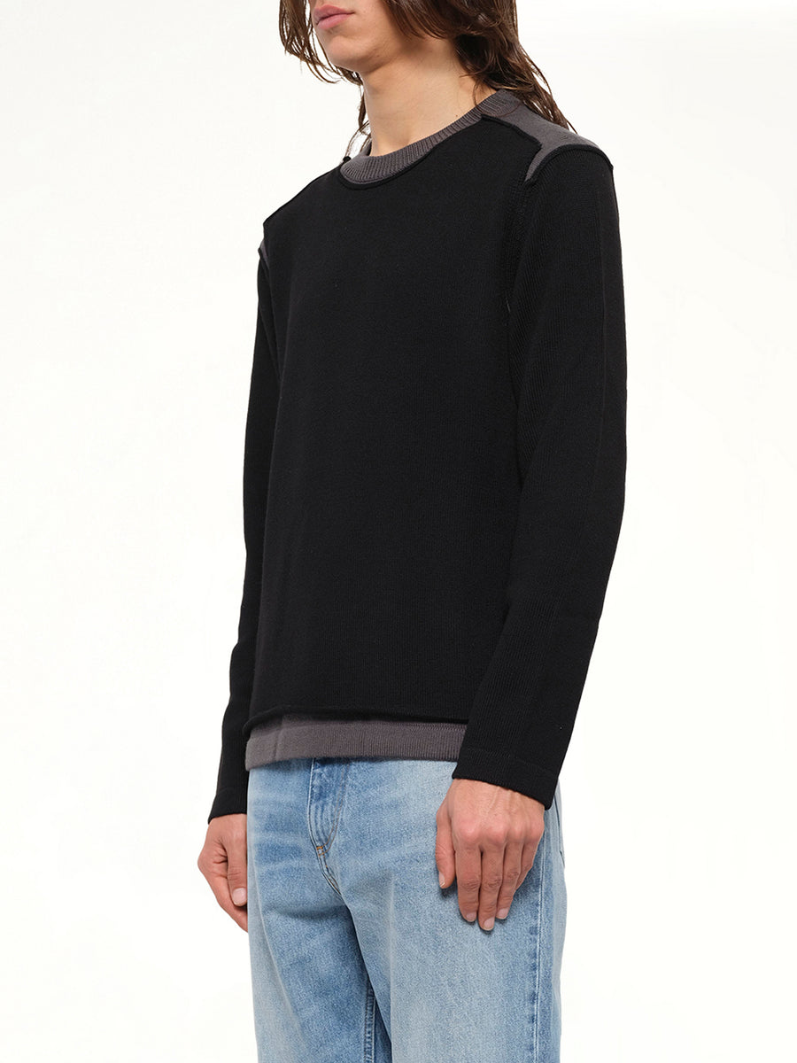 Moved Pattern Gauge 7 Knit in Black/Dark Grey