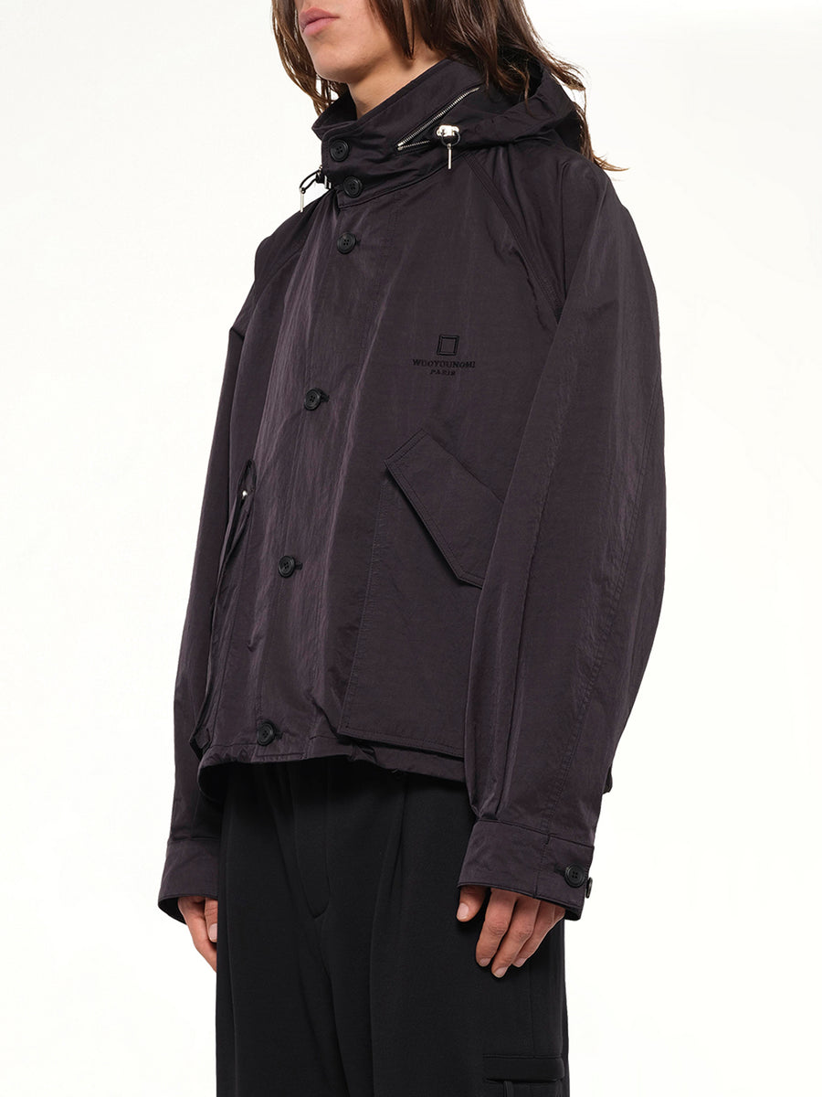Nylon Double Pocket Jacket in Black