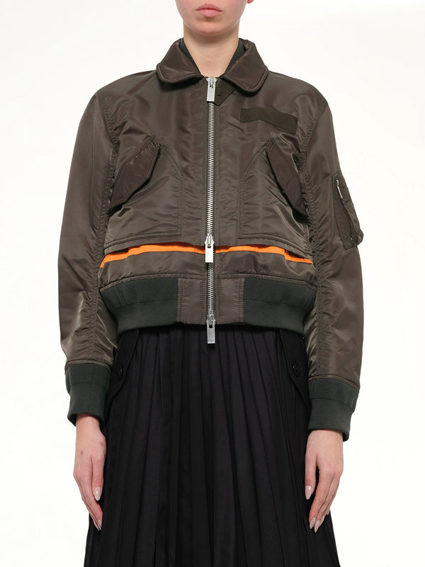 Nylon Twill Blouson in Dark Khaki
