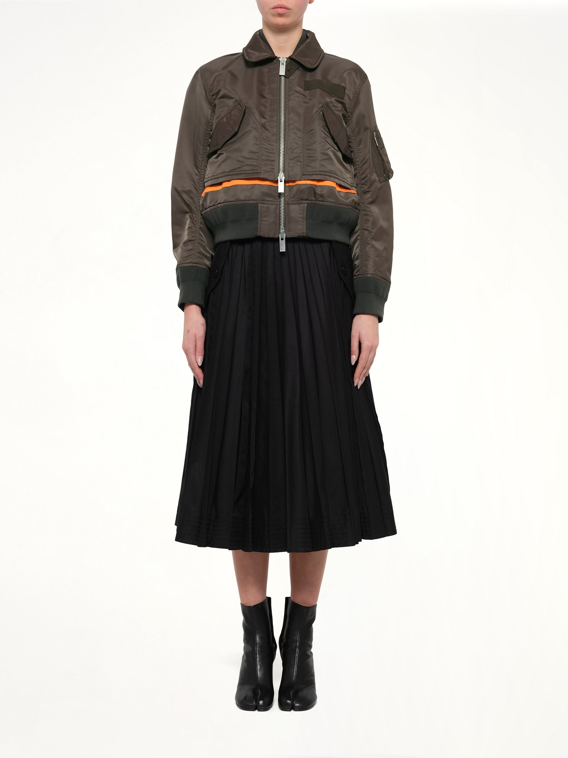 Nylon Twill Blouson in Dark Khaki