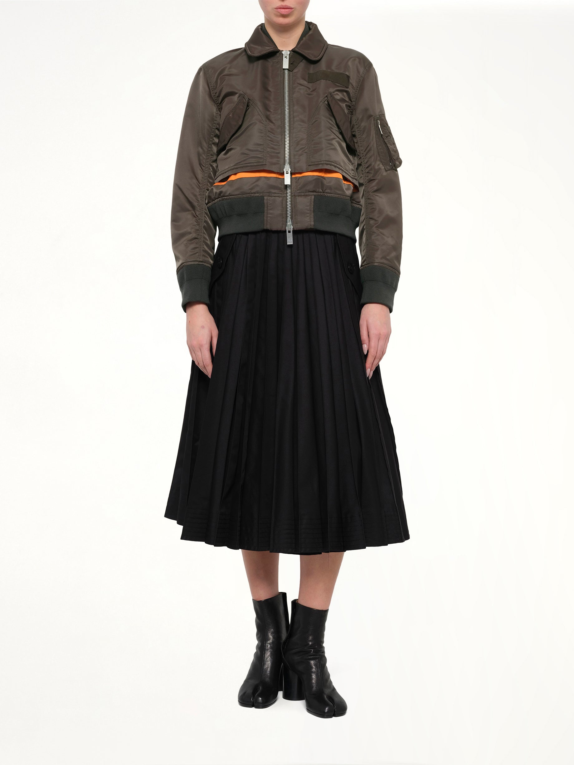 Nylon Twill Blouson in Dark Khaki