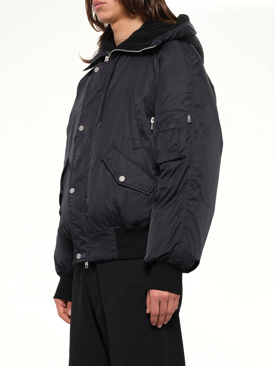 Nylon Utility Jacket in Black