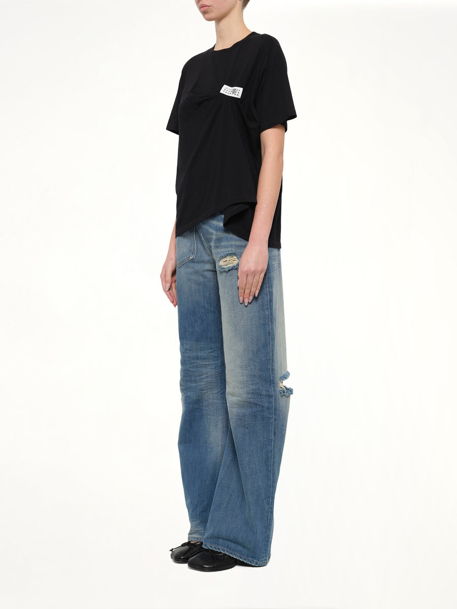 Short-Sleeved Top in Black