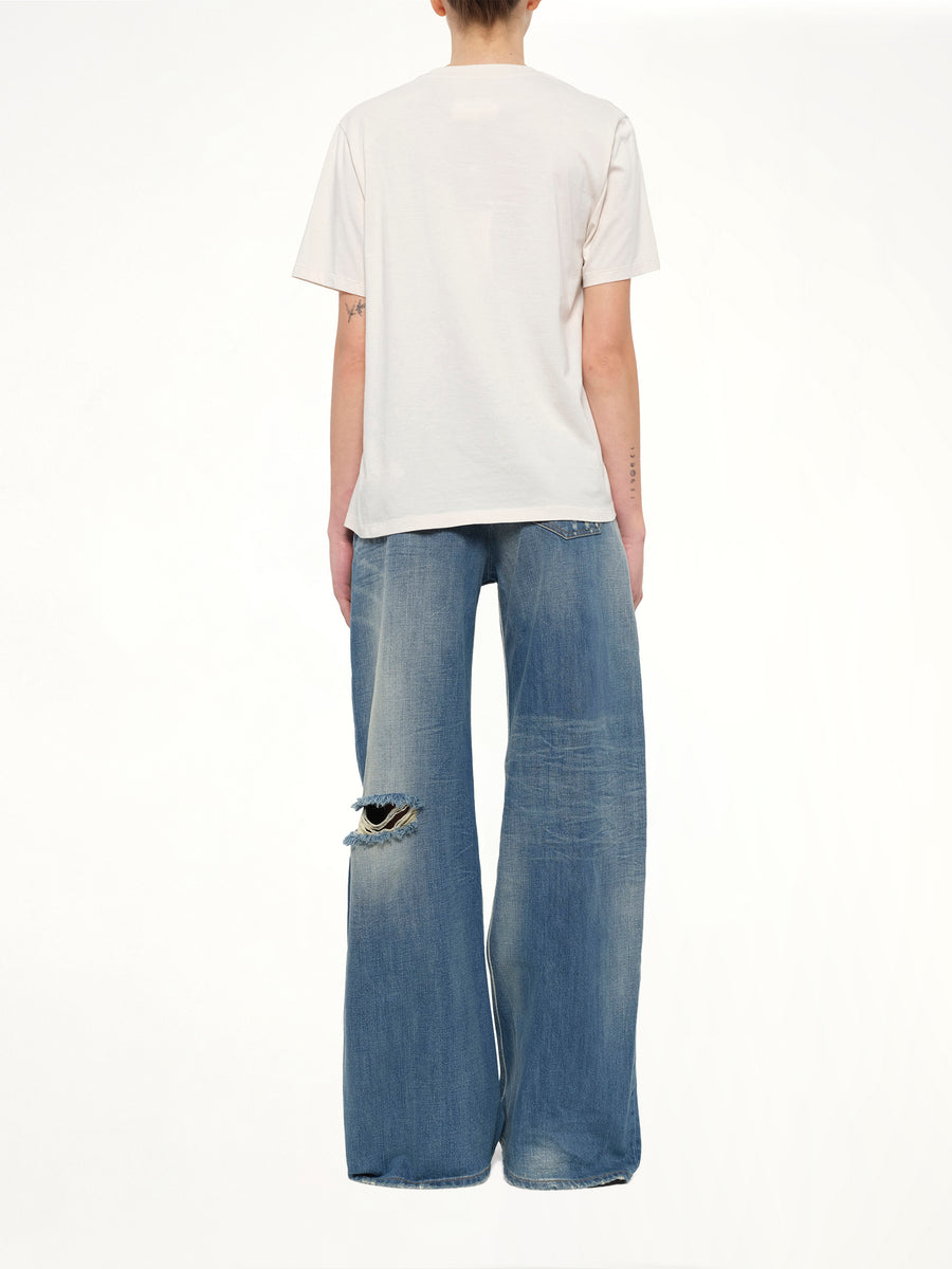 Short-Sleeved Top in Ecru