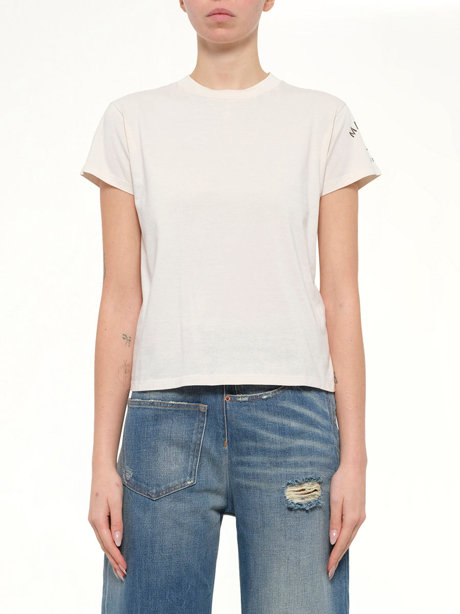 Sleeve Logo T-Shirt in Ecru